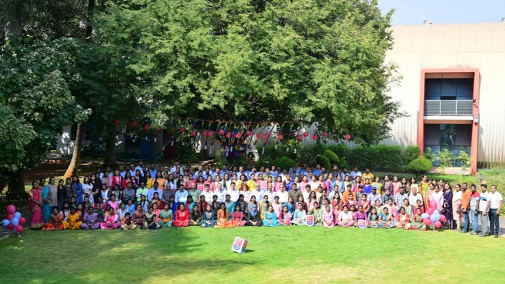 Mersen India team gathered in the garden for the Great Place to Work certification